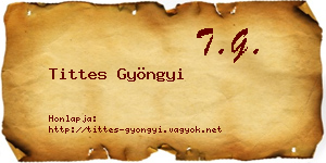 Tittes Gyöngyi névjegykártya